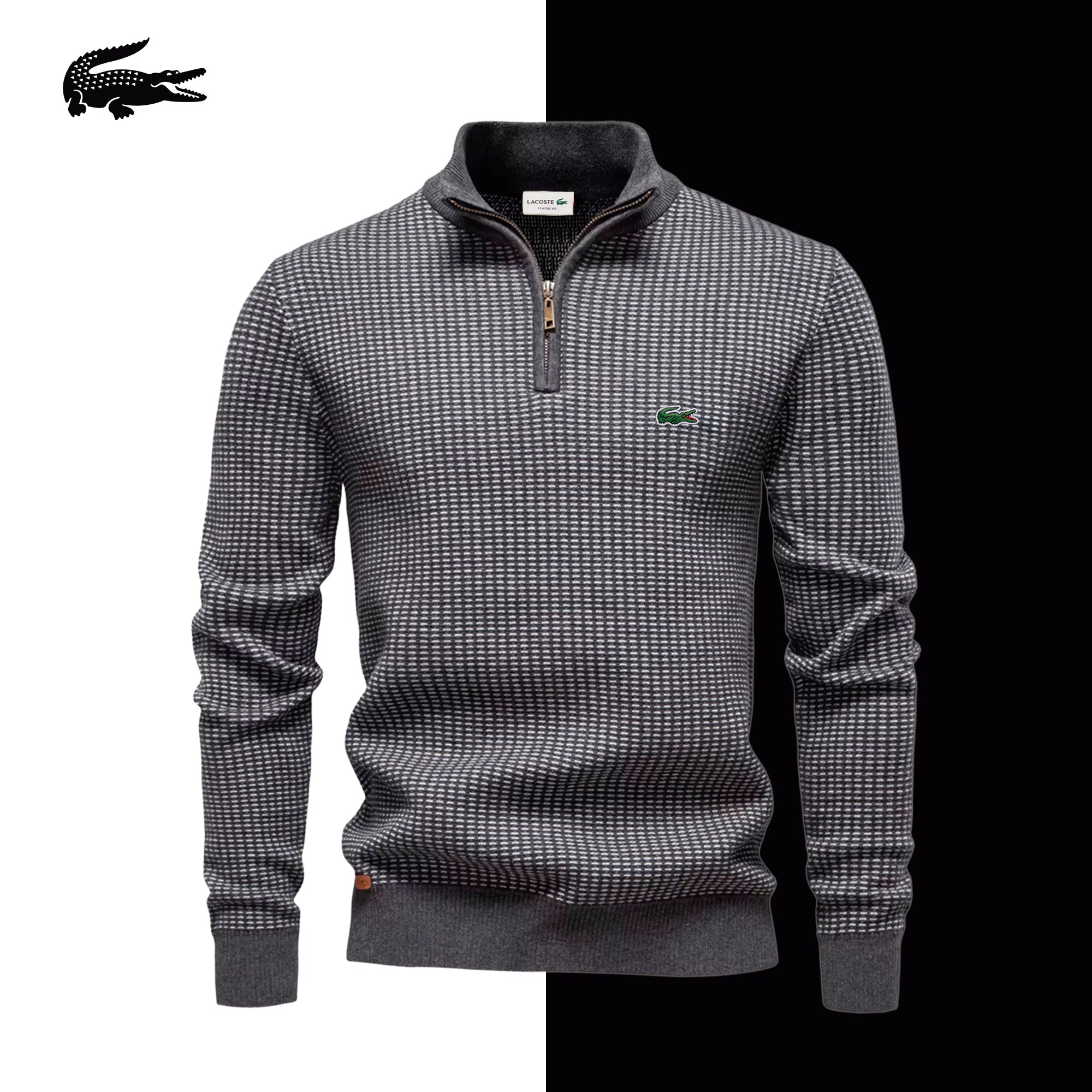 Lacoste Milano Textured Quarter-Zip