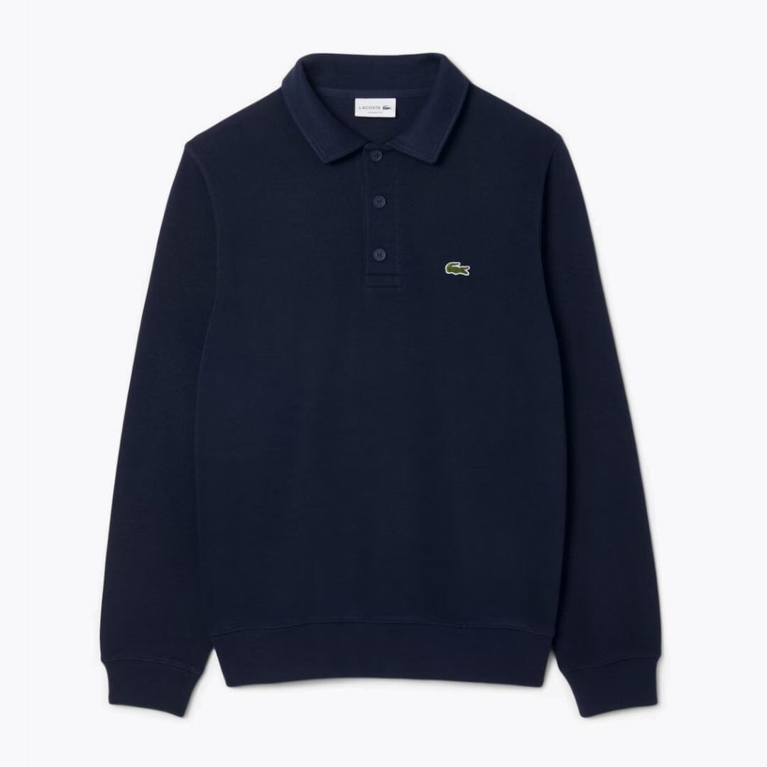 Lacoste Ribbed Cotton Polo Collar Sweatshirt