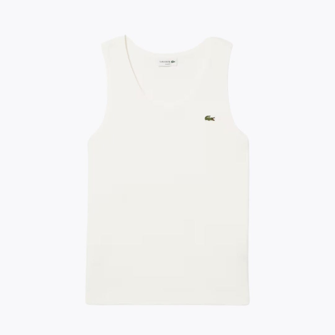 Lacoste Slim Fit Ribbed Cotton Tank Top