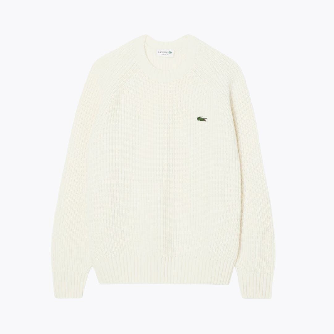 Lacoste Thick Carded Wool Crew Neck Sweater