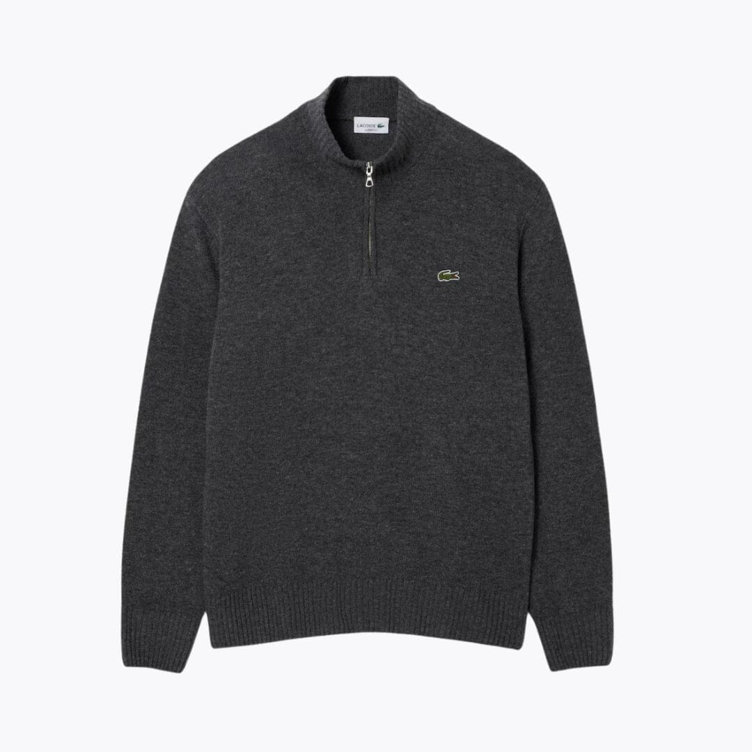 Lacoste Zipped High Neck Carded Wool Sweater