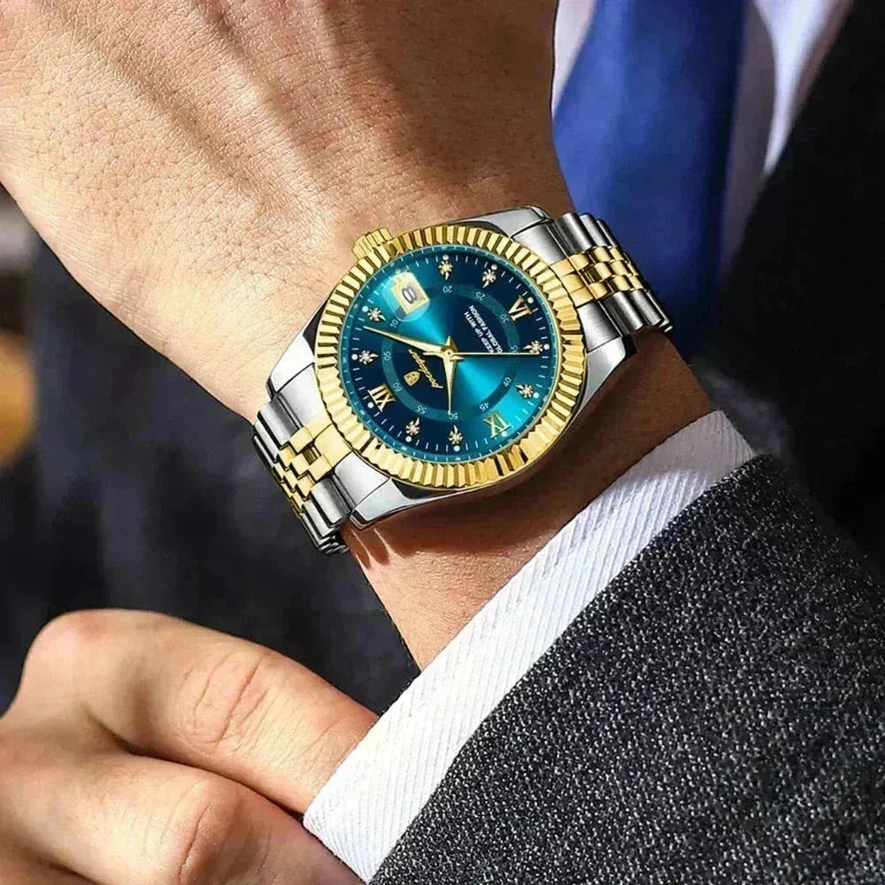 Poedagar Goldenstar – 40Mm Watch | Waterproof | Stainless Steel