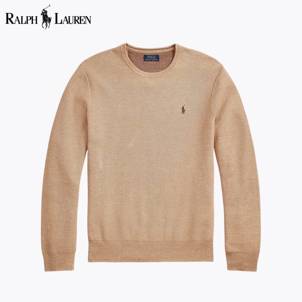 Ralph Lauren Mesh-Knit Cotton Crewneck Sweater