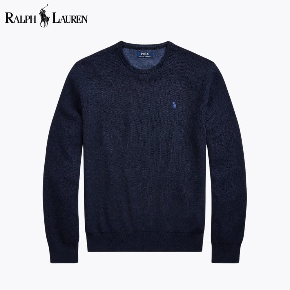 Ralph Lauren Mesh-Knit Cotton Crewneck Sweater