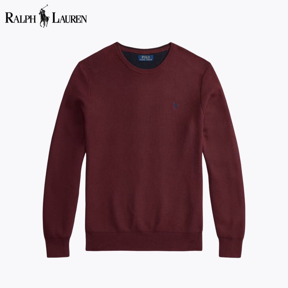 Ralph Lauren Mesh-Knit Cotton Crewneck Sweater