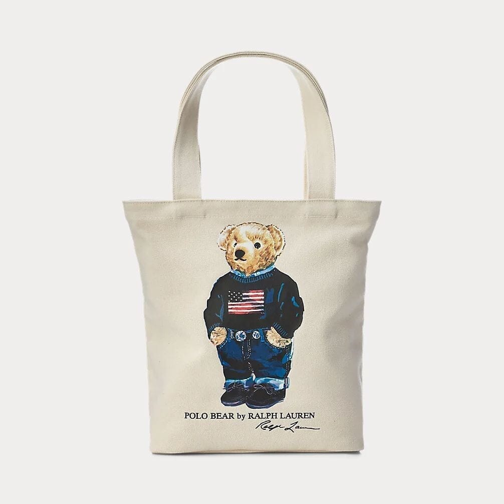 Ralph Lauren Polo Bear Cotton Canvas Tote
