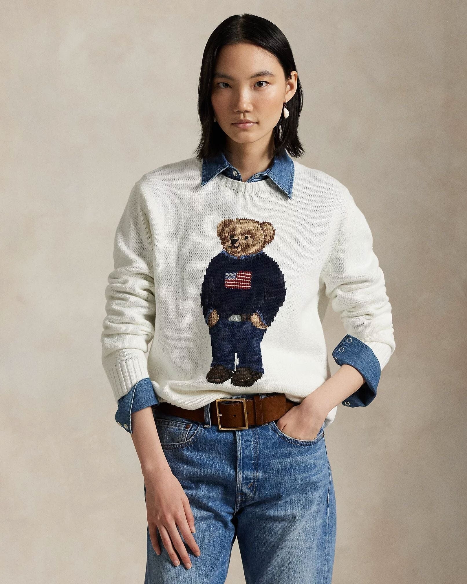 Ralph Lauren Polo Bear Cotton-Linen Sweater