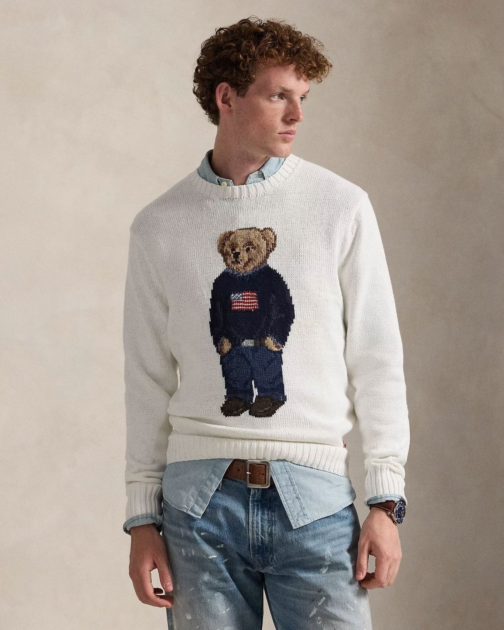 Ralph Lauren Polo Bear Cotton-Linen Sweater