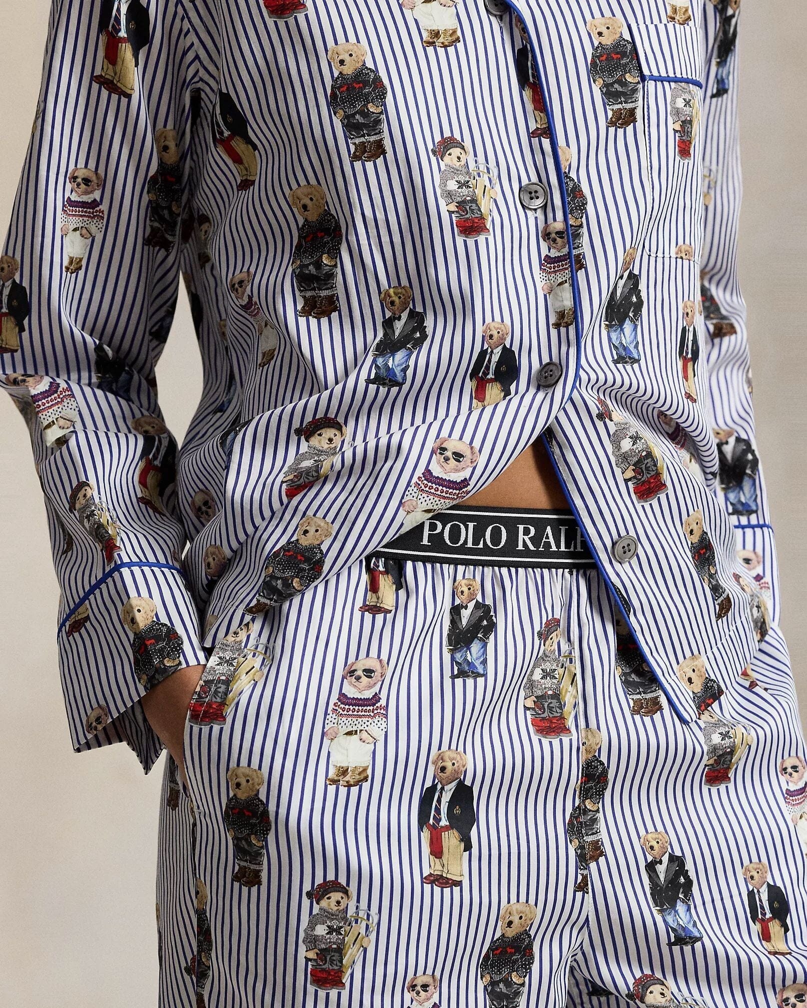 Ralph Lauren Polo Bear Cotton Sateen Pajama Set