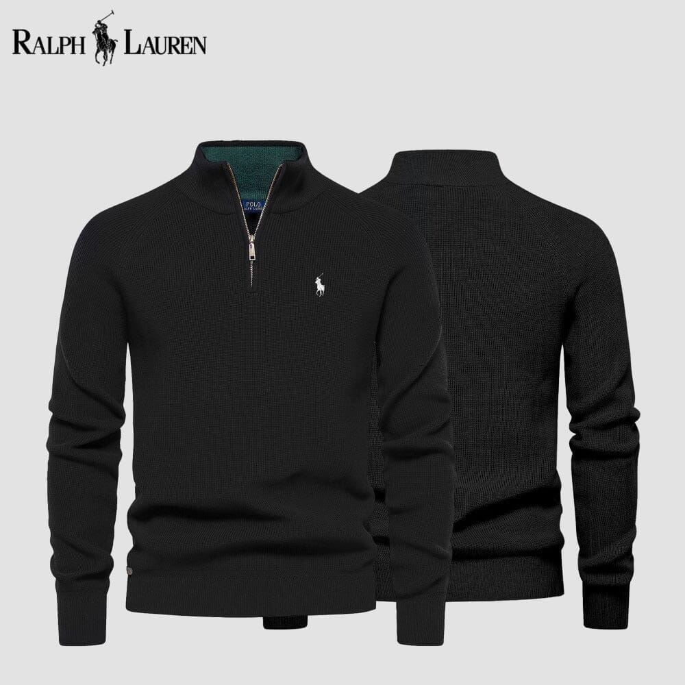 Ralph Lauren Zip Cable-Knit Wool Knit Sweater