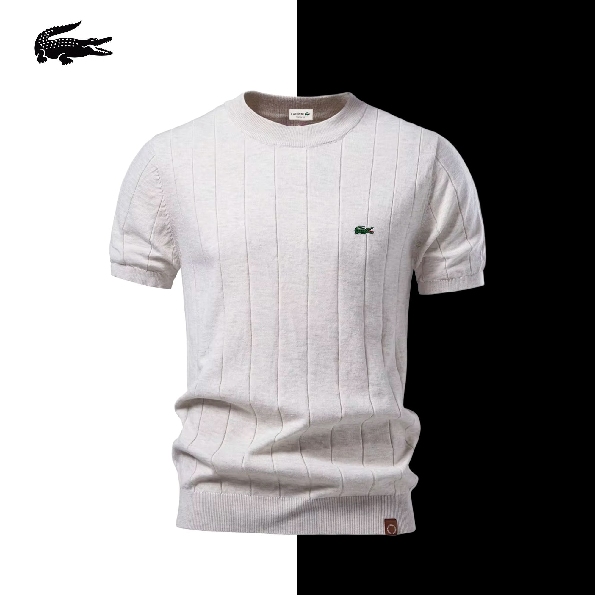 Lacoste Ivory Rib Knit