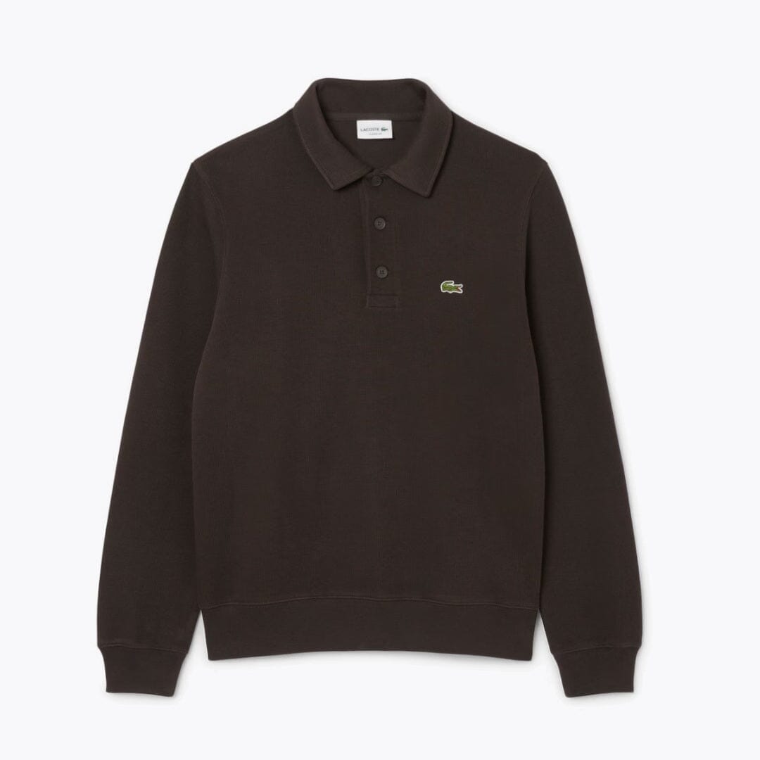 Lacoste Ribbed Cotton Polo Collar Sweatshirt