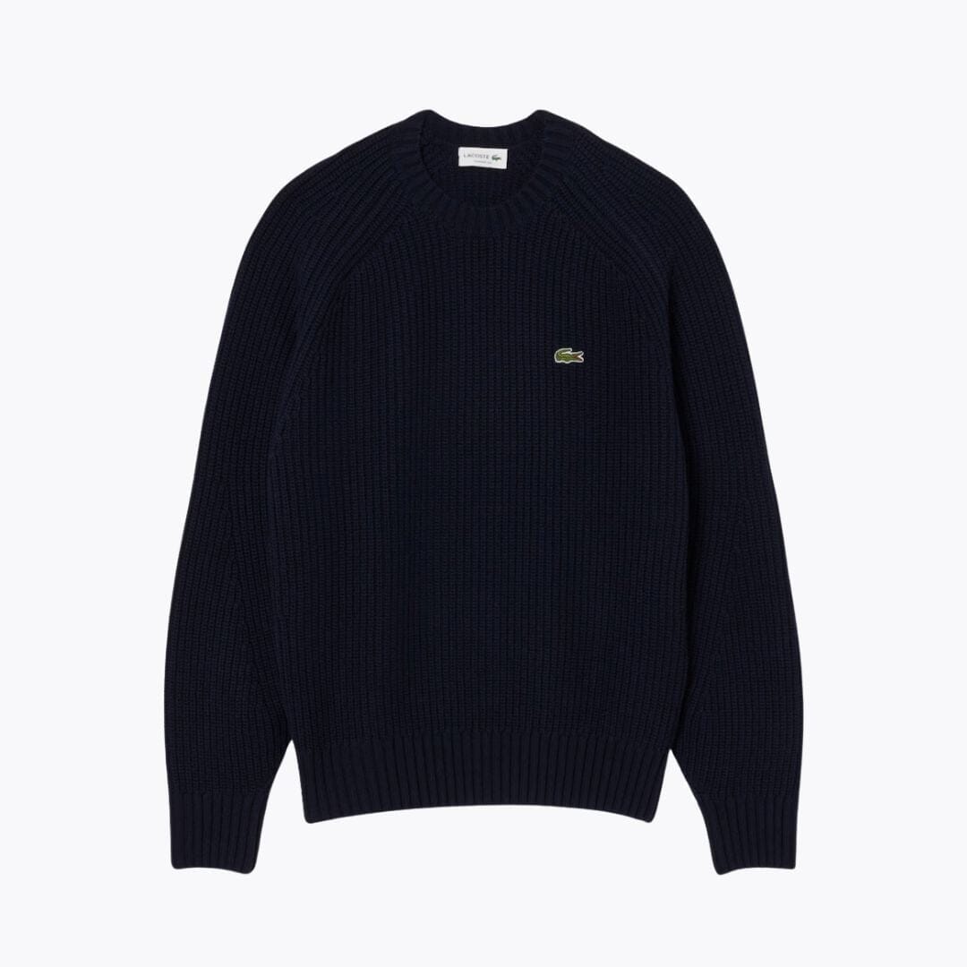 Lacoste Thick Carded Wool Crew Neck Sweater