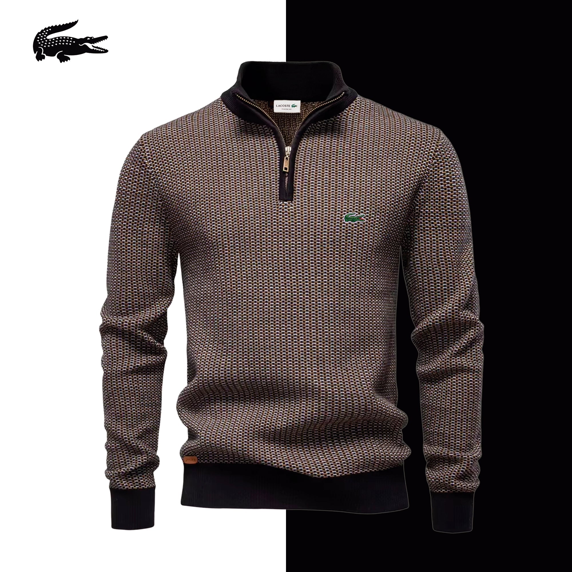 Lacoste Milano Textured Quarter-Zip