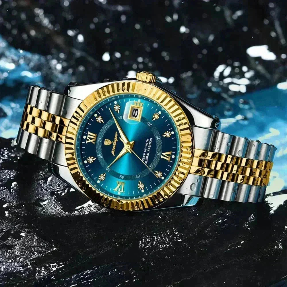 Poedagar Goldenstar – 40Mm Watch | Waterproof | Stainless Steel