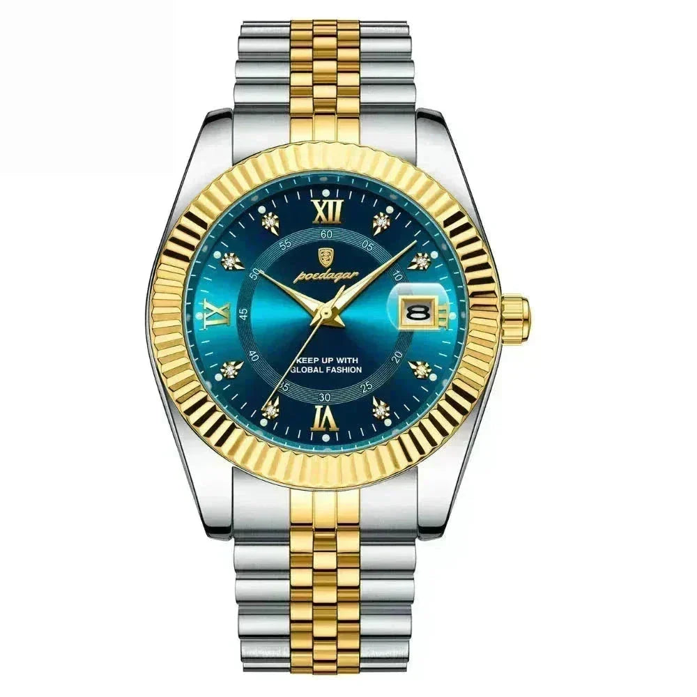 Poedagar Goldenstar – 40Mm Watch | Waterproof | Stainless Steel
