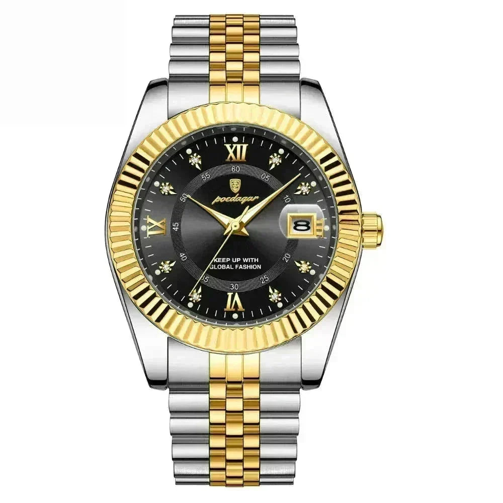 Poedagar Goldenstar – 40Mm Watch | Waterproof | Stainless Steel