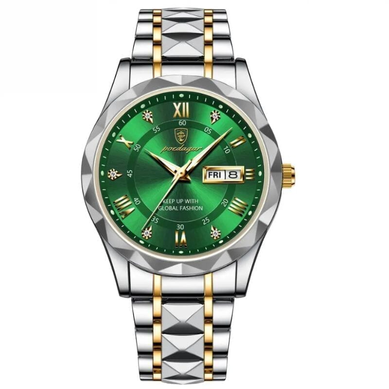 Poedagar Luminous Steel Watch 40 Mm – Waterproof | Transfer Steel