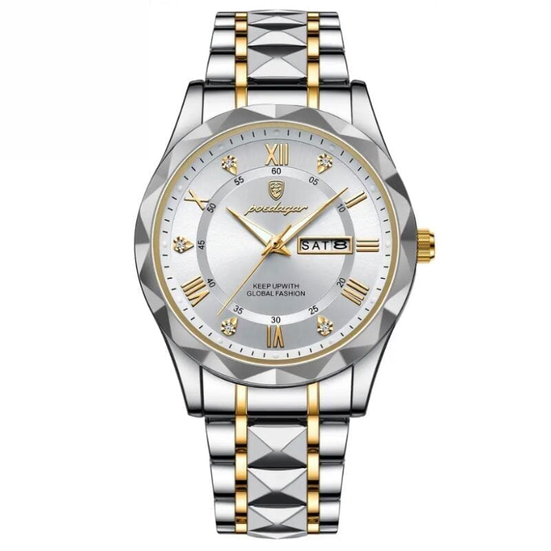 Poedagar Luminous Steel Watch 40 Mm – Waterproof | Transfer Steel