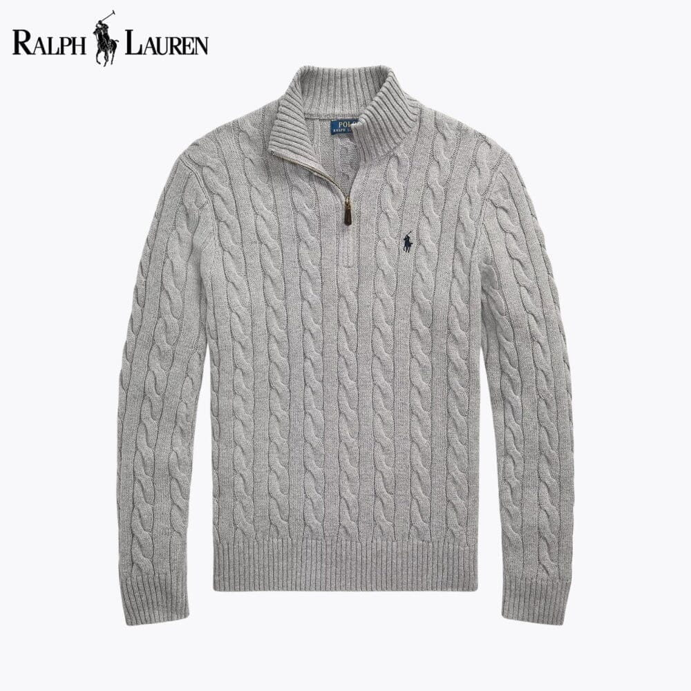 Ralph Lauren Chunky Cable-Knit Cotton Quarter-Zip Sweater