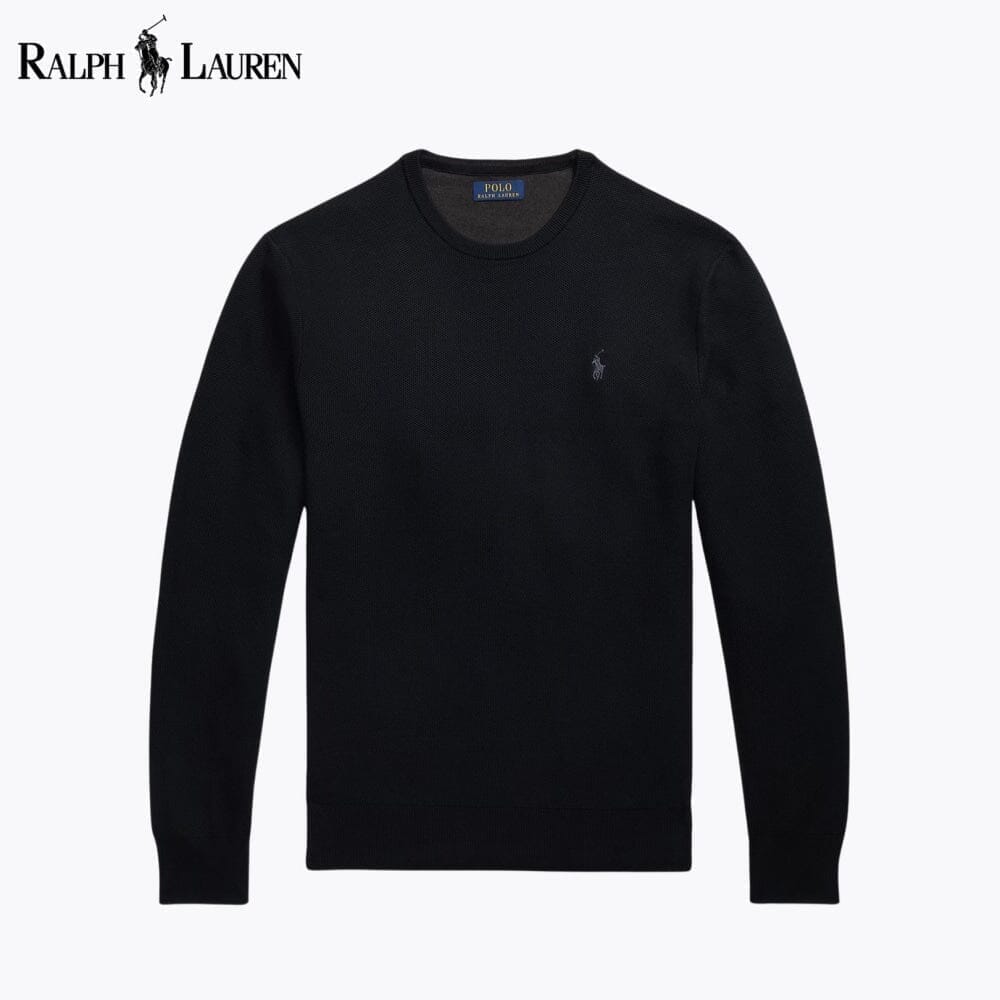 Ralph Lauren Mesh-Knit Cotton Crewneck Sweater