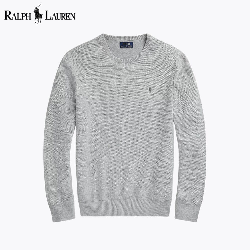 Ralph Lauren Mesh-Knit Cotton Crewneck Sweater