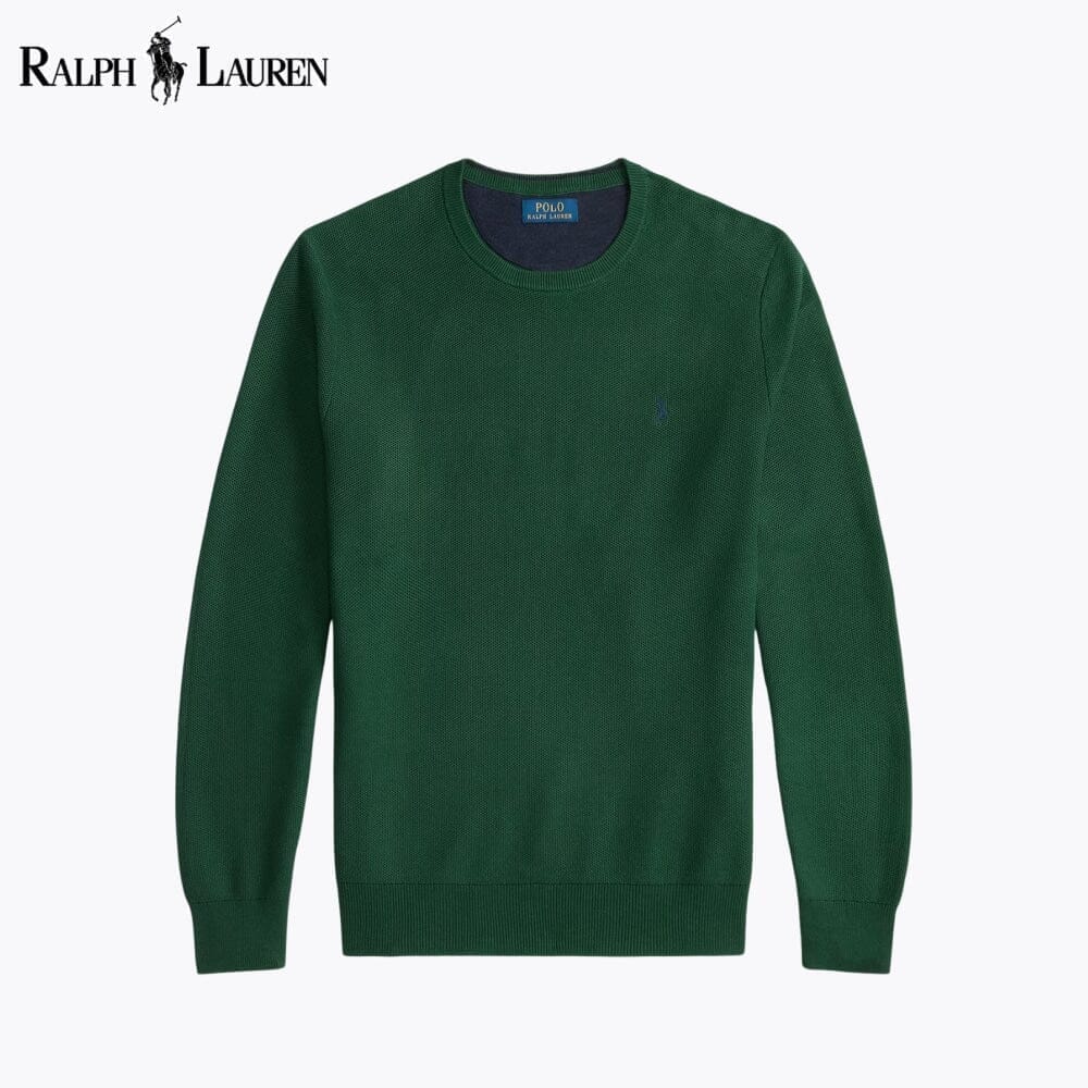 Ralph Lauren Mesh-Knit Cotton Crewneck Sweater