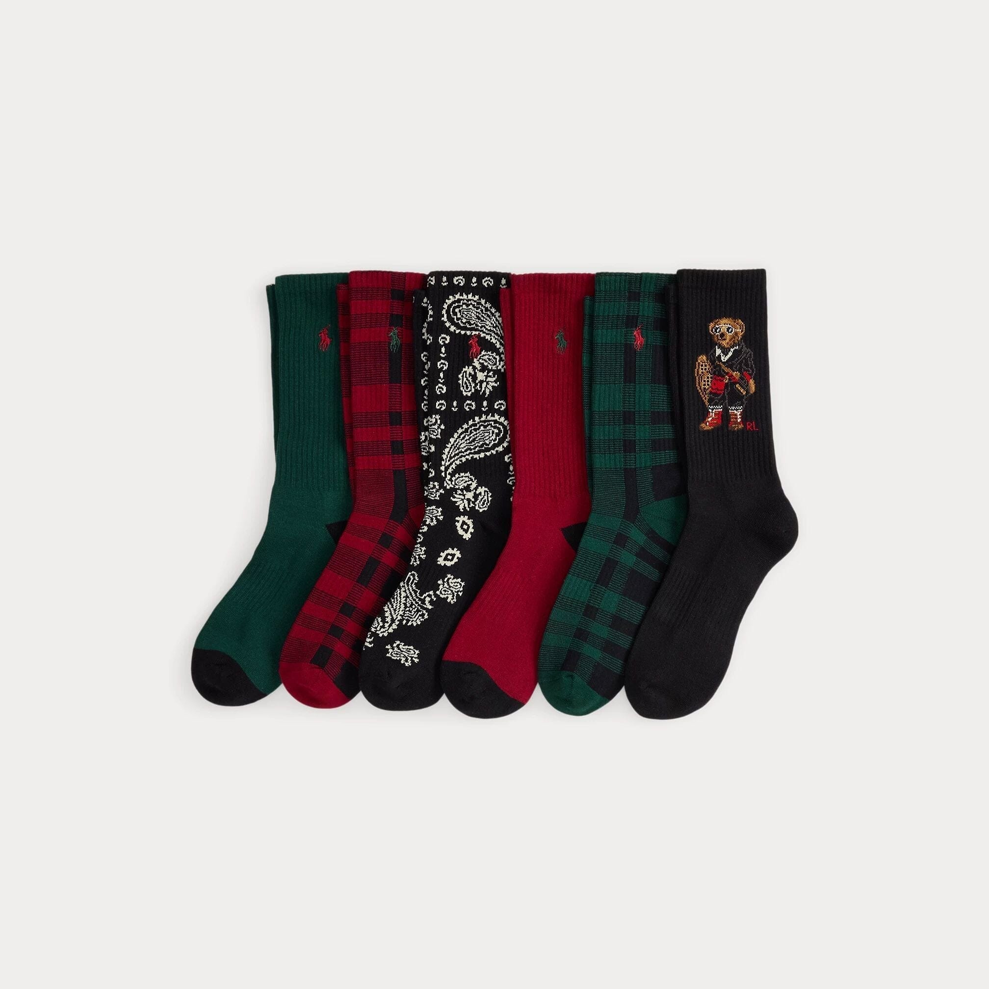 Ralph Lauren Polo Bear Cotton-Blend Crew Sock 6-Pack