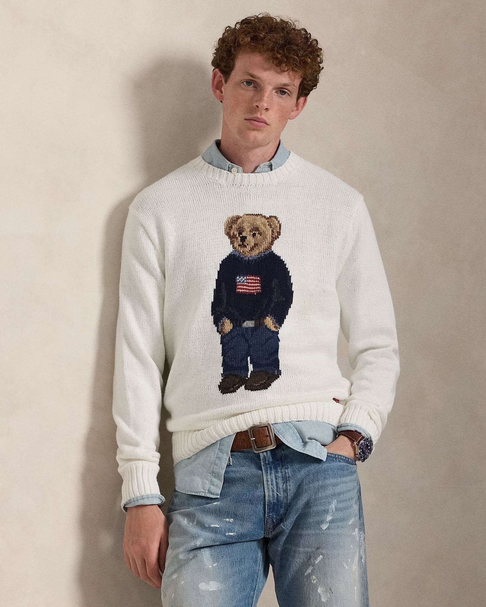 Ralph Lauren Polo Bear Cotton-Linen Sweater