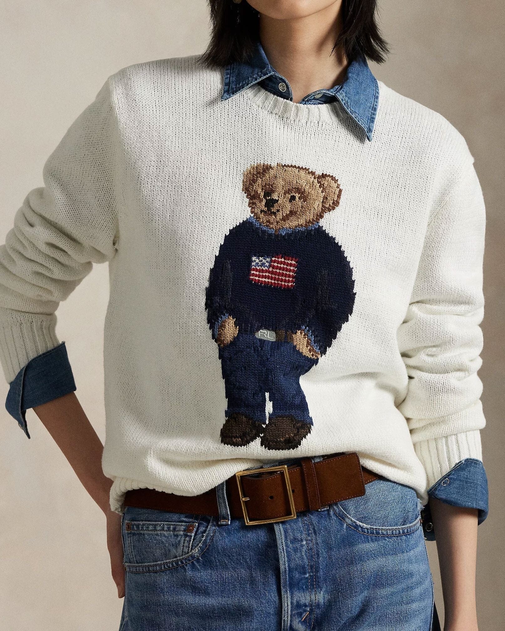 Ralph Lauren Polo Bear Cotton-Linen Sweater