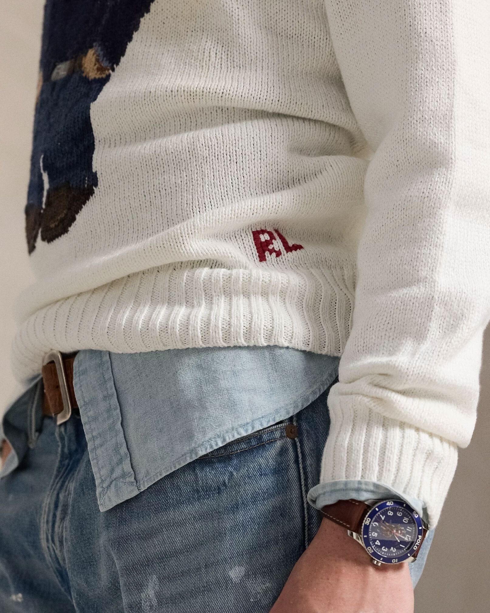 Ralph Lauren Polo Bear Cotton-Linen Sweater