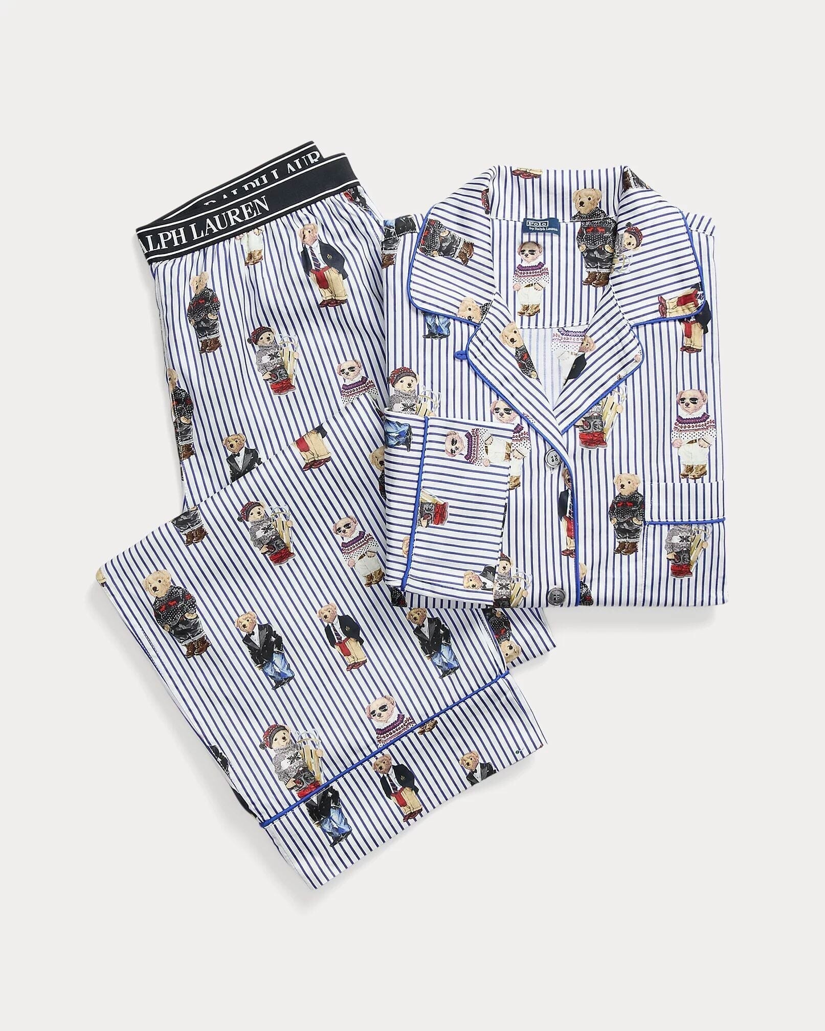 Ralph Lauren Polo Bear Cotton Sateen Pajama Set