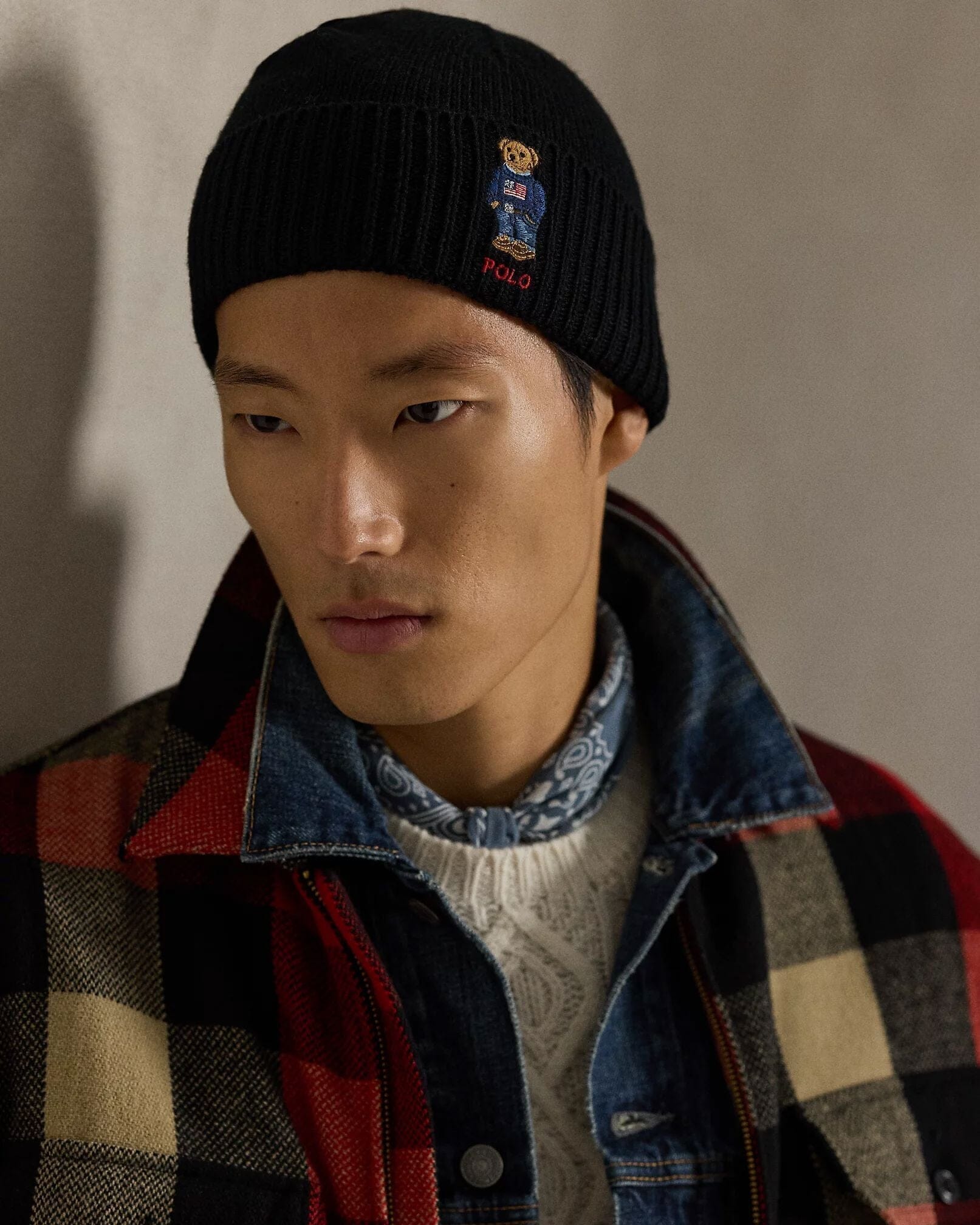 Ralph Lauren Polo Bear Ribbed Knit Hat